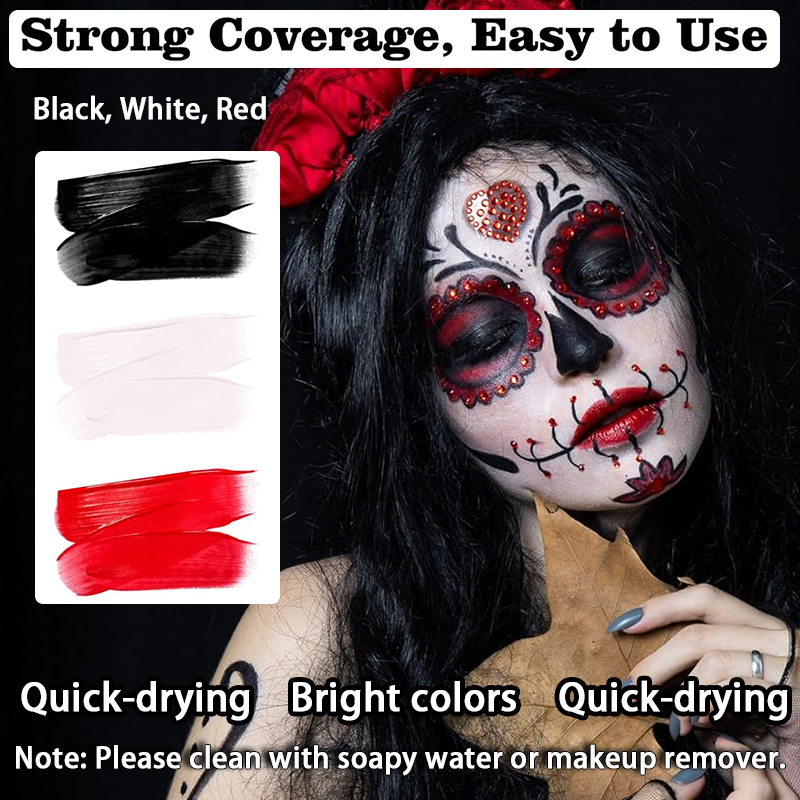 مجموعة من 3 ألوان (أسود، أبيض، - مراجعة Cosplay Prop Paint وسعره